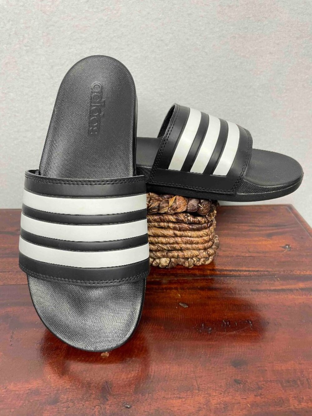 Adidas Striped Slides Men Size 6
